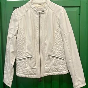 White faux leather jacket
